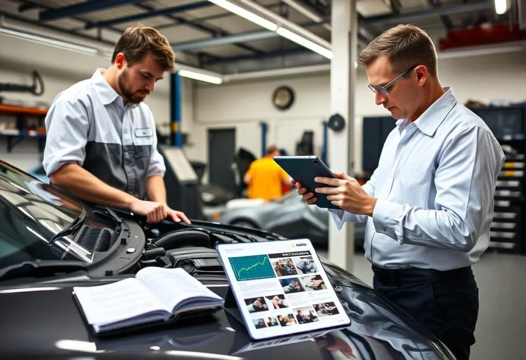 Vehicle inspection team at work